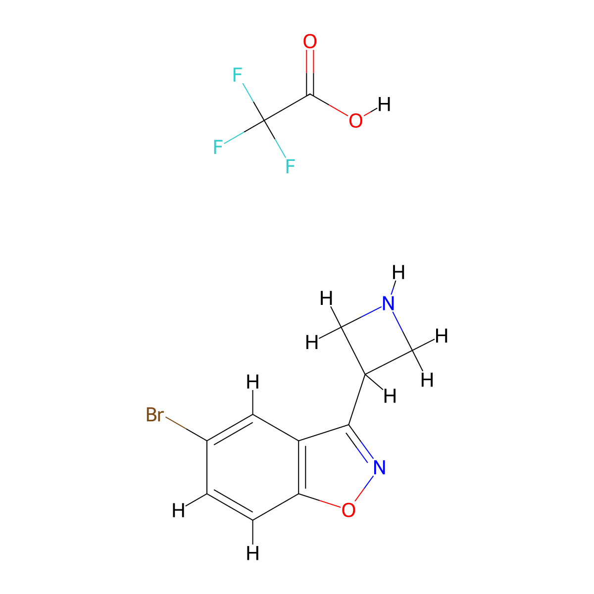 3-(Azetidin-3-yl)-5-bromo-1,2-benzoxazole; trifluoroacetic acid molecular structure, CAS 3017212-44-8