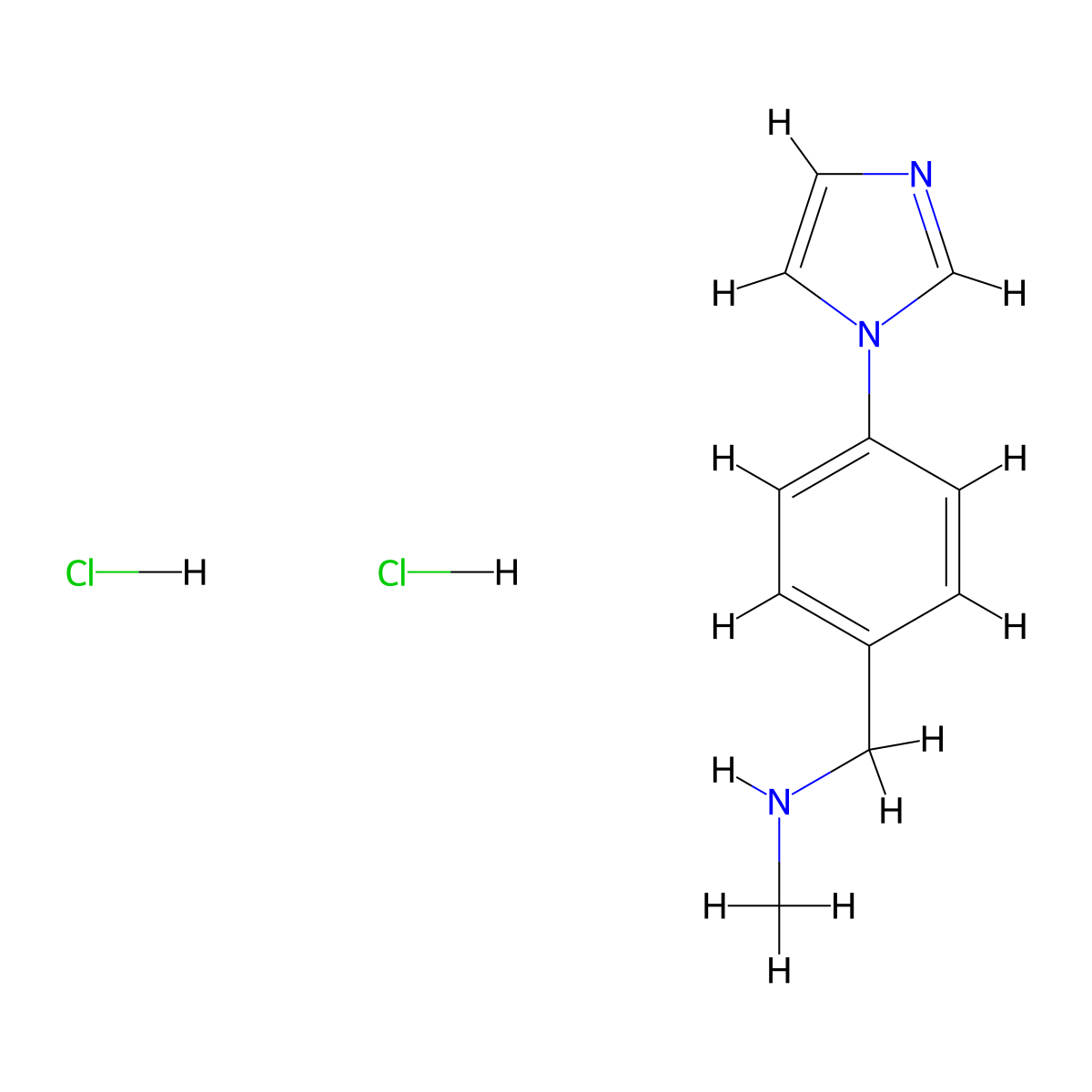 {[4-(1H-imidazol-1-yl)phenyl]methyl}(methyl)amine dihydrochloride molecular structure, CAS 3017212-46-0