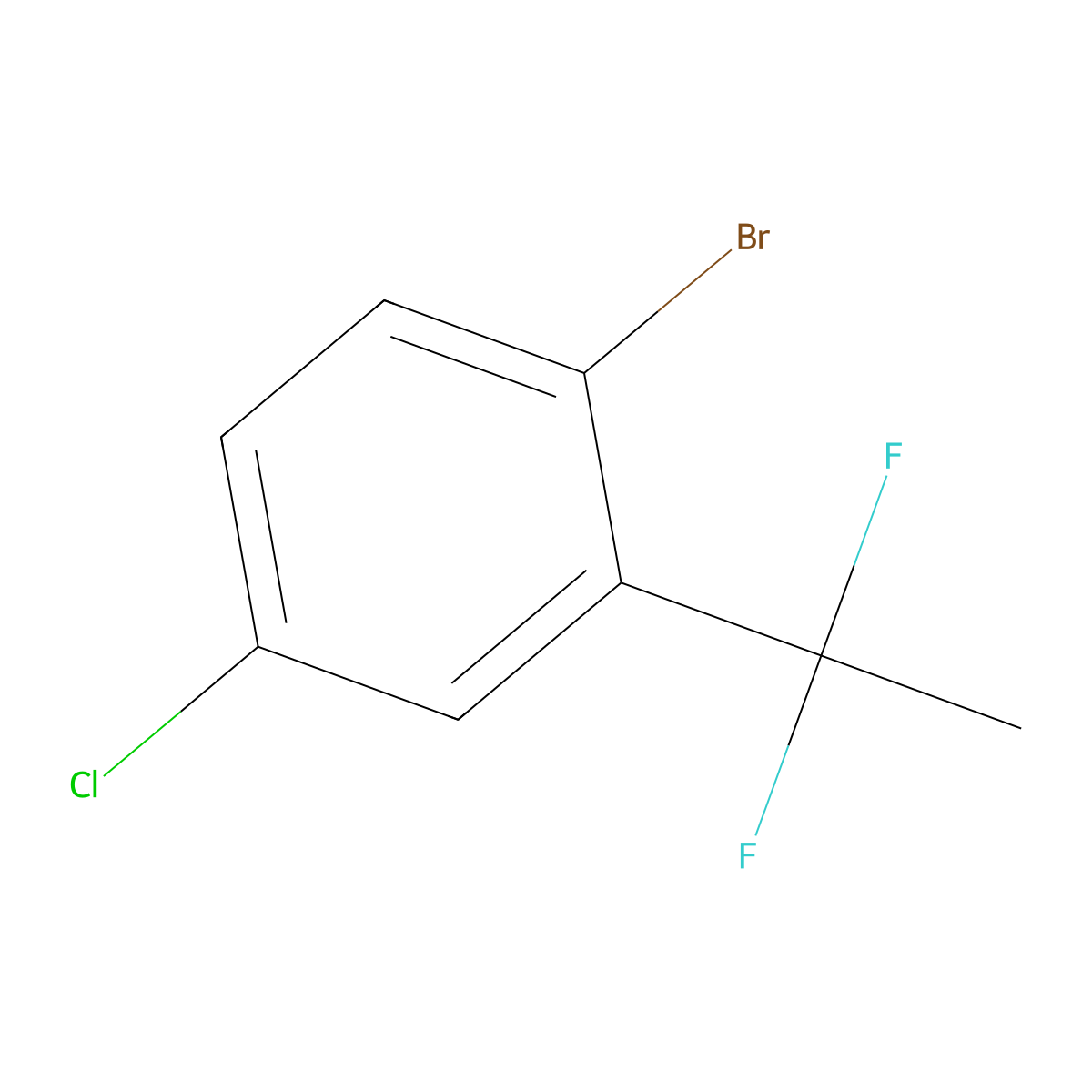 1-Bromo-4-chloro-2-(1,1-difluoroethyl)benzene molecular structure, CAS 3017212-47-1