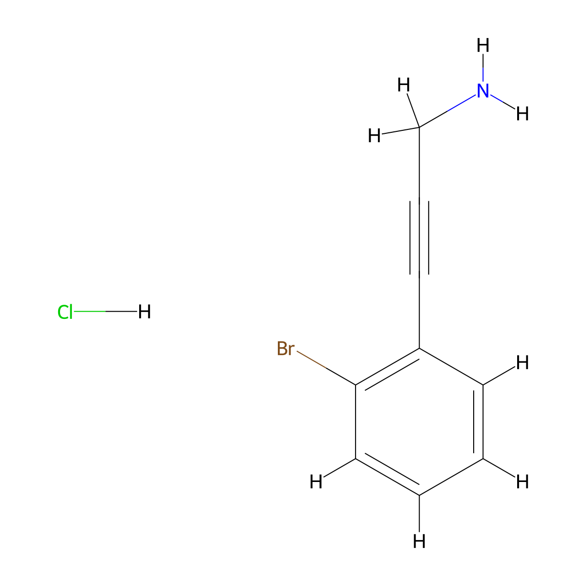 3-(2-Bromophenyl)prop-2-yn-1-amine hydrochloride molecular structure, CAS 3017212-50-6