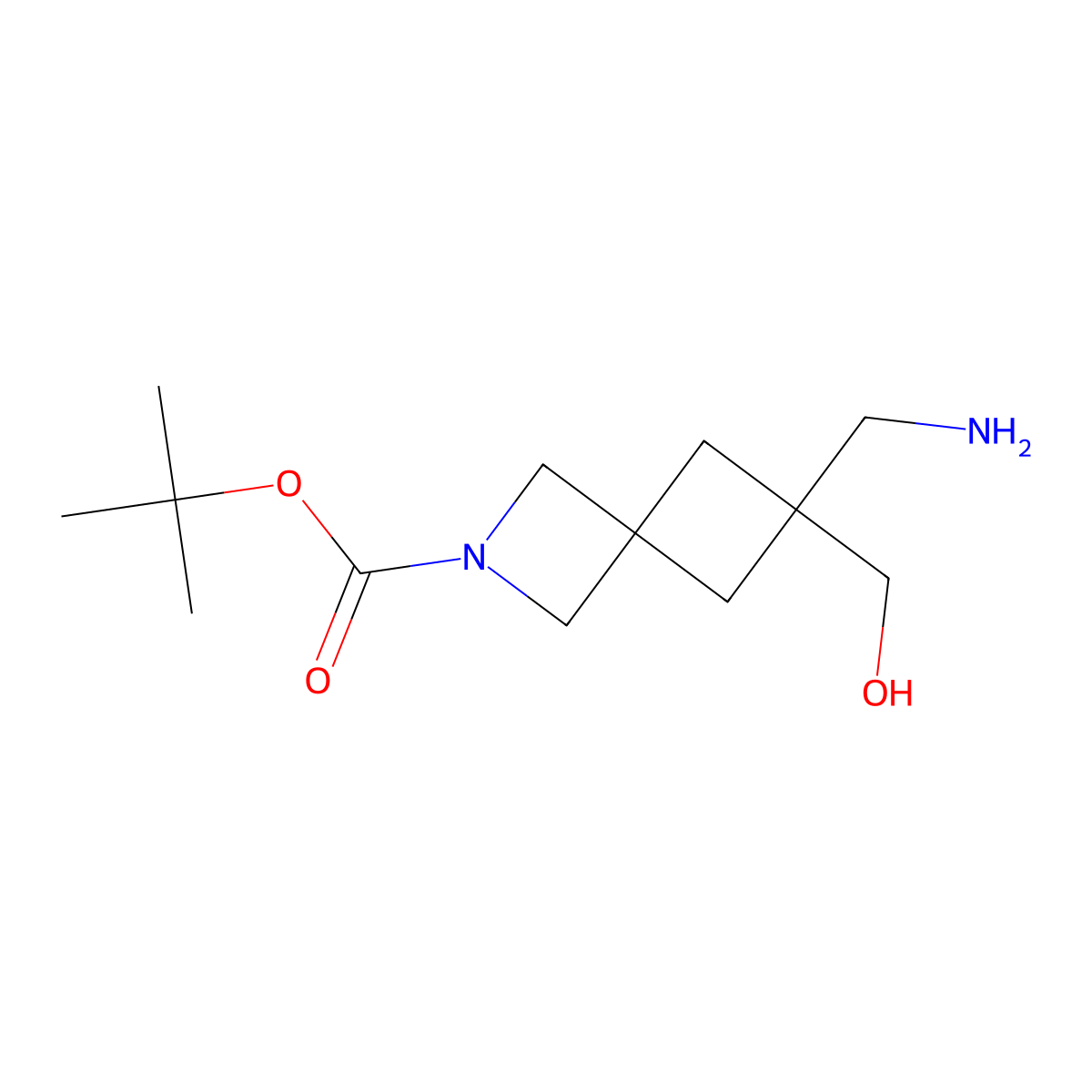 Tert-butyl 6-(aminomethyl)-6-(hydroxymethyl)-2-azaspiro[3.3]heptane-2-carboxylate molecular structure, CAS 3017212-54-0