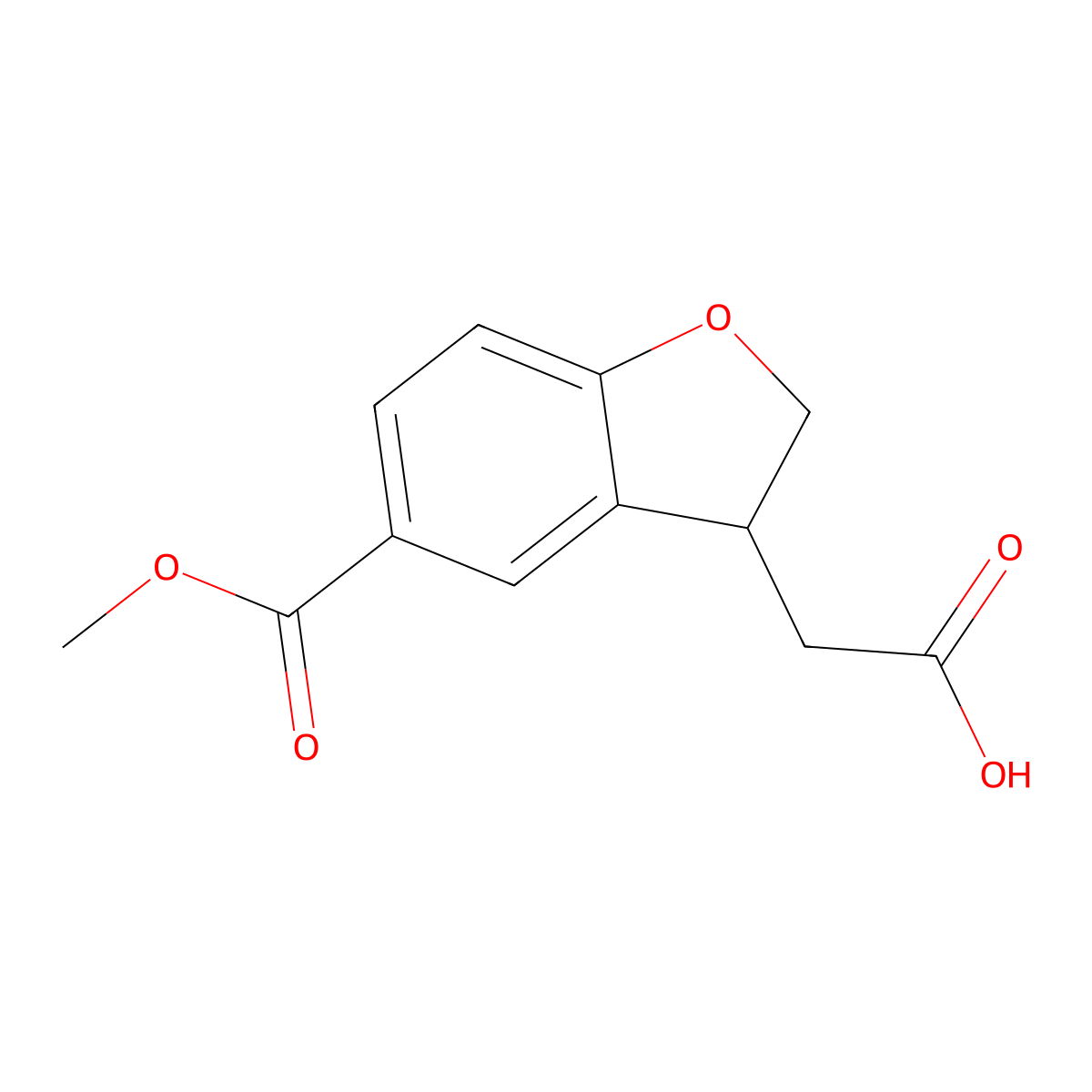 2-[5-(Methoxycarbonyl)-2,3-dihydro-1-benzofuran-3-yl]acetic acid molecular structure, CAS 3017212-56-2