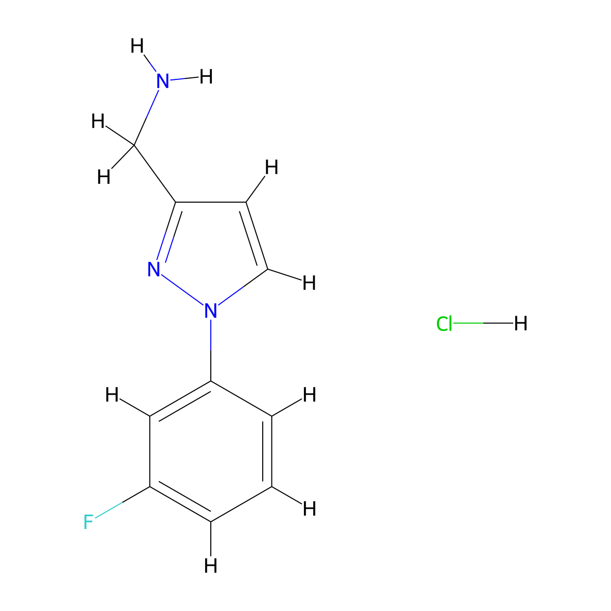 1-[1-(3-fluorophenyl)-1H-pyrazol-3-yl]methanamine hydrochloride molecular structure, CAS 3017212-58-4