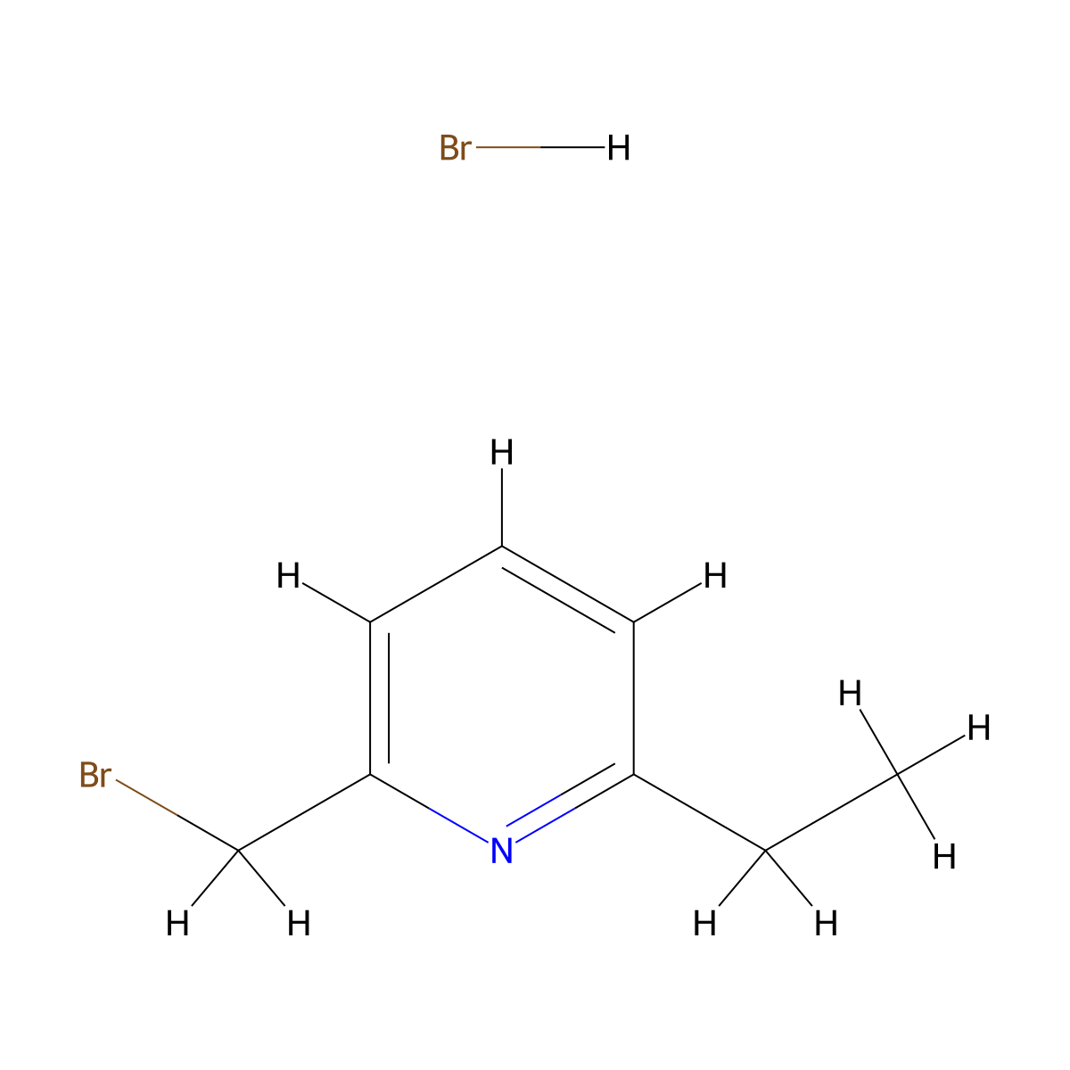 2-(Bromomethyl)-6-ethylpyridine hydrobromide molecular structure, CAS 3017220-87-7