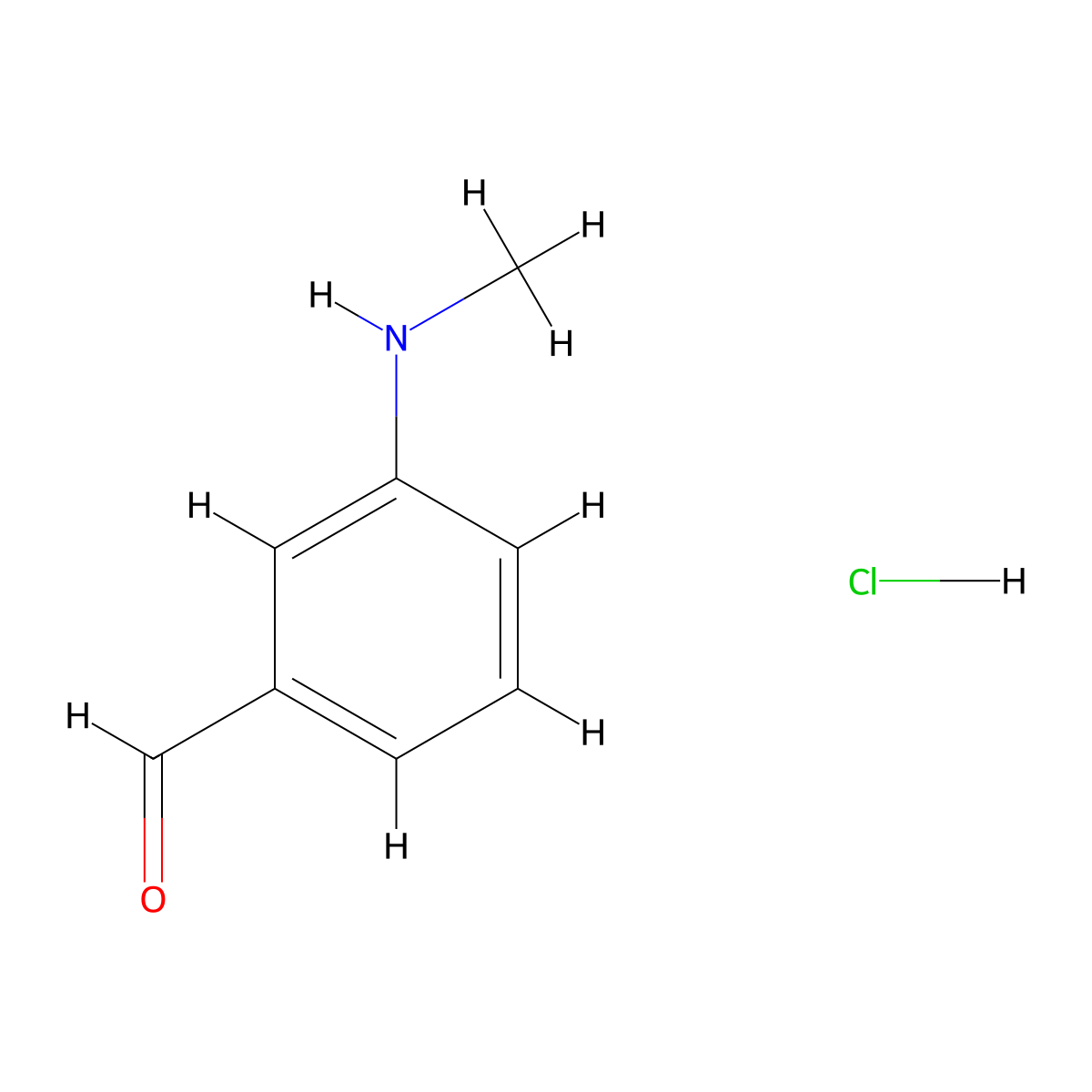 3-(Methylamino)benzaldehyde hydrochloride molecular structure, CAS 3017224-01-7