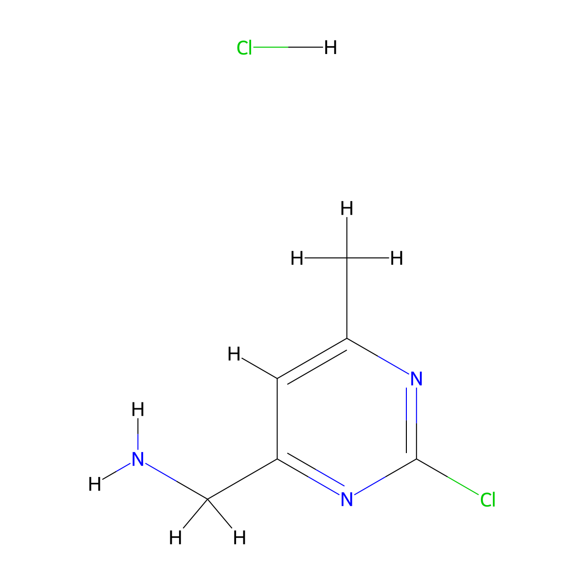 1-(2-Chloro-6-methylpyrimidin-4-yl)methanamine hydrochloride molecular structure, CAS 3017224-43-7