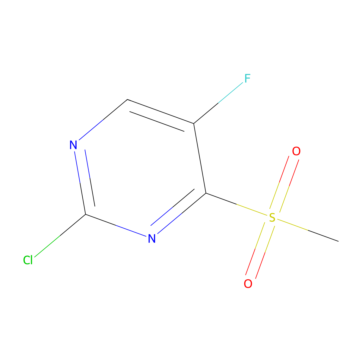 2-Chloro-5-fluoro-4-methanesulfonylpyrimidine molecular structure, CAS 3017224-48-2