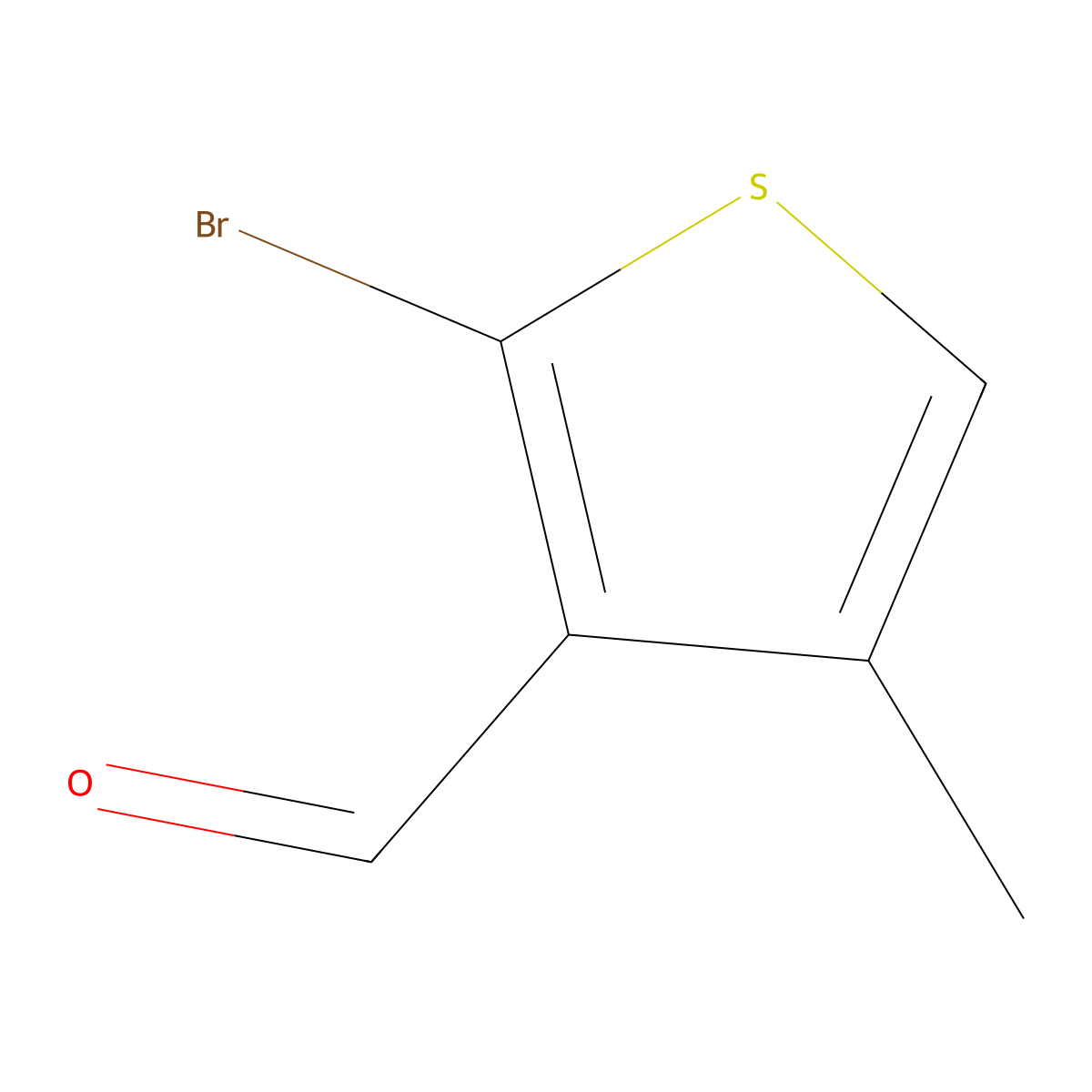 2-Bromo-4-methylthiophene-3-carbaldehyde molecular structure, CAS 3017224-71-1