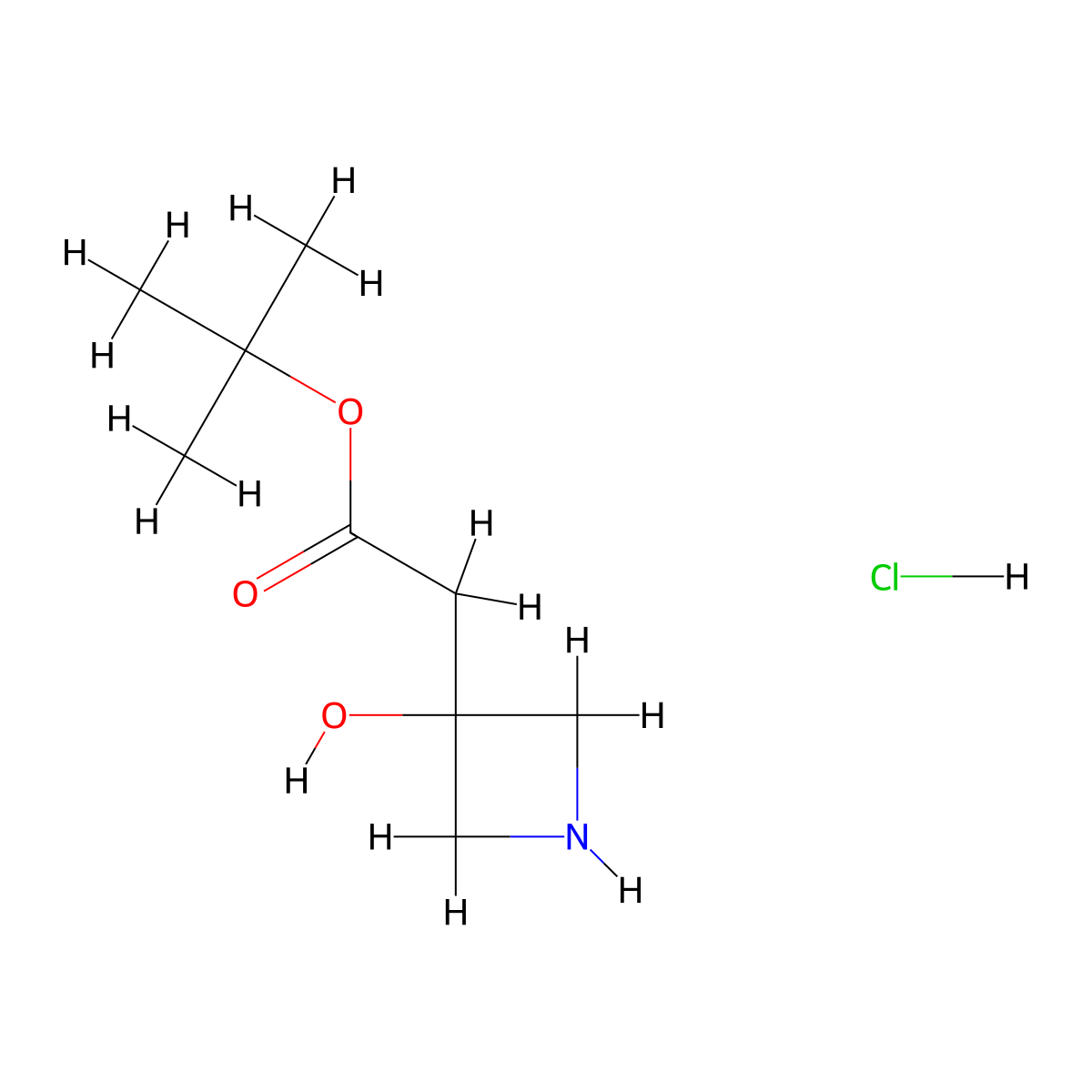 Tert-butyl 2-(3-hydroxyazetidin-3-yl)acetate hydrochloride molecular structure, CAS 3017231-94-3