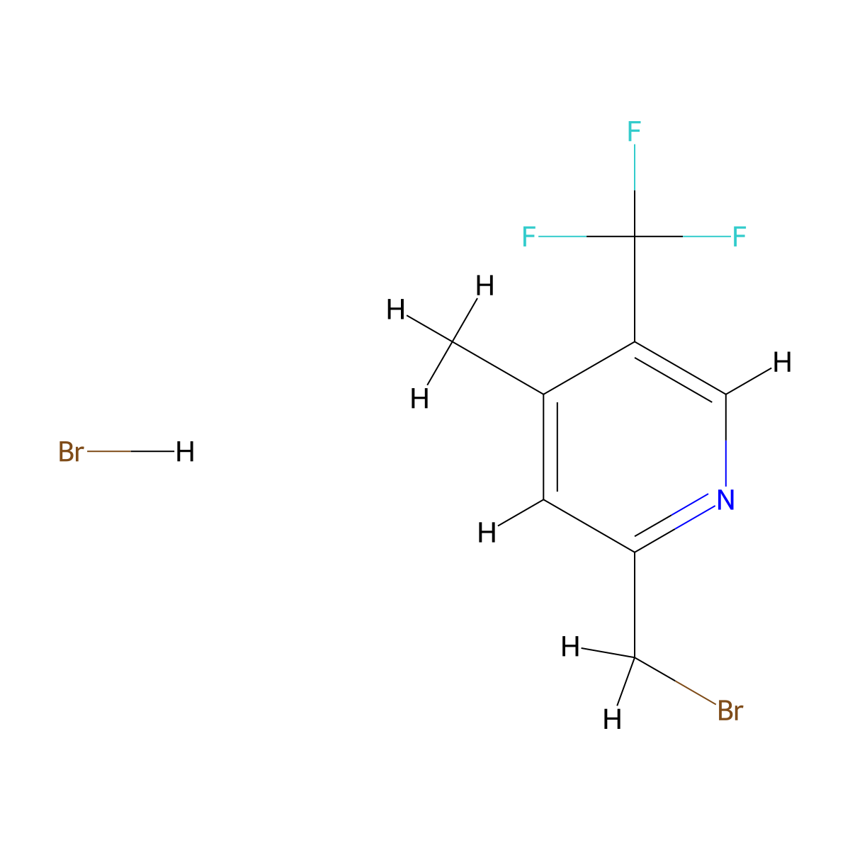 2-(Bromomethyl)-4-methyl-5-(trifluoromethyl)pyridine hydrobromide molecular structure, CAS 3017231-97-6