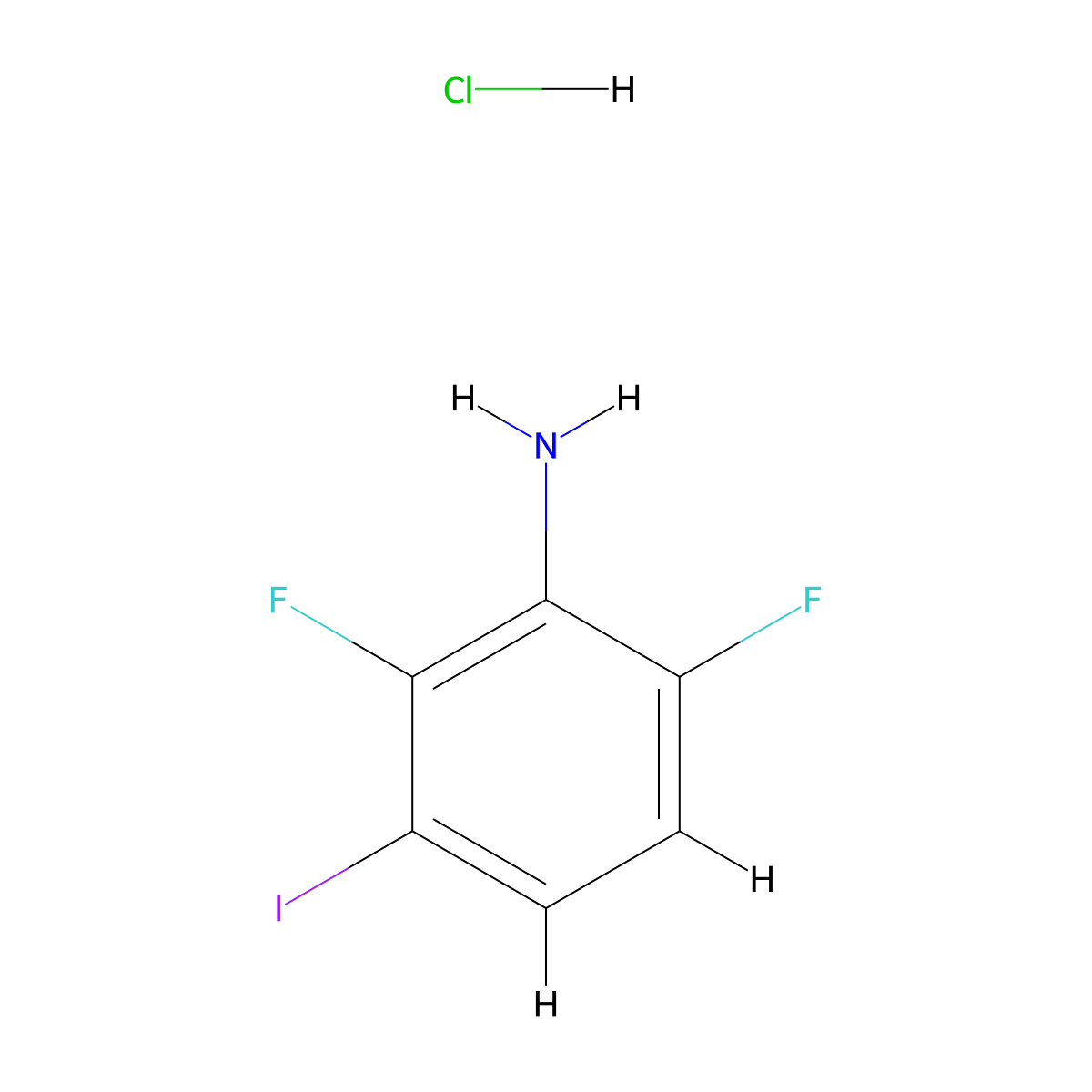 2,6-Difluoro-3-iodoaniline hydrochloride molecular structure, CAS 3017231-98-7