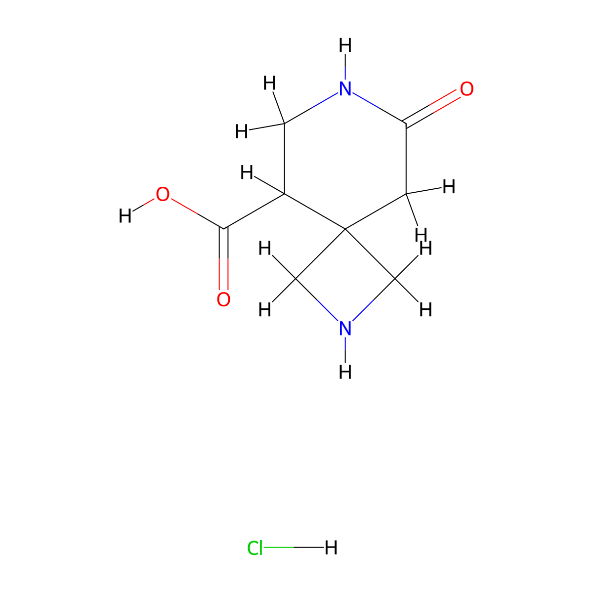 8-Oxo-2,7-diazaspiro[3.5]nonane-5-carboxylic acid hydrochloride molecular structure, CAS 3017231-99-8