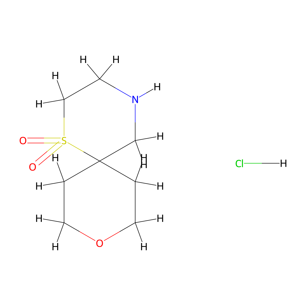 9-Oxa-1lambda6-thia-4-azaspiro[5.5]undecane-1,1-dione hydrochloride molecular structure, CAS 3017232-09-3