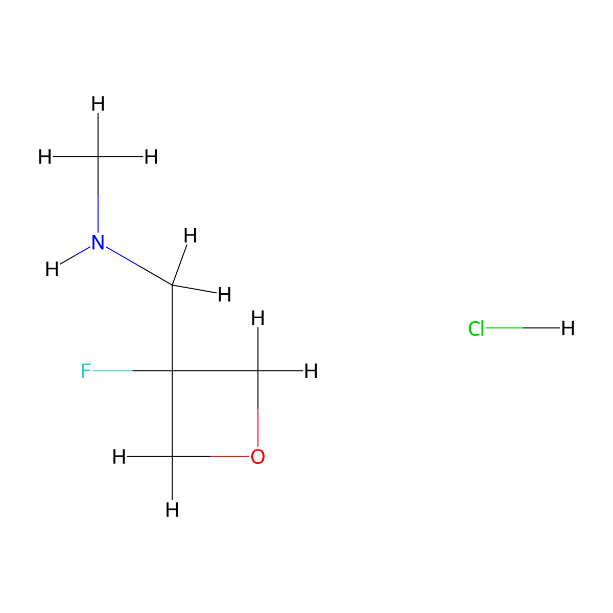 [(3-Fluorooxetan-3-yl)methyl](methyl)amine hydrochloride molecular structure, CAS 3017232-11-7