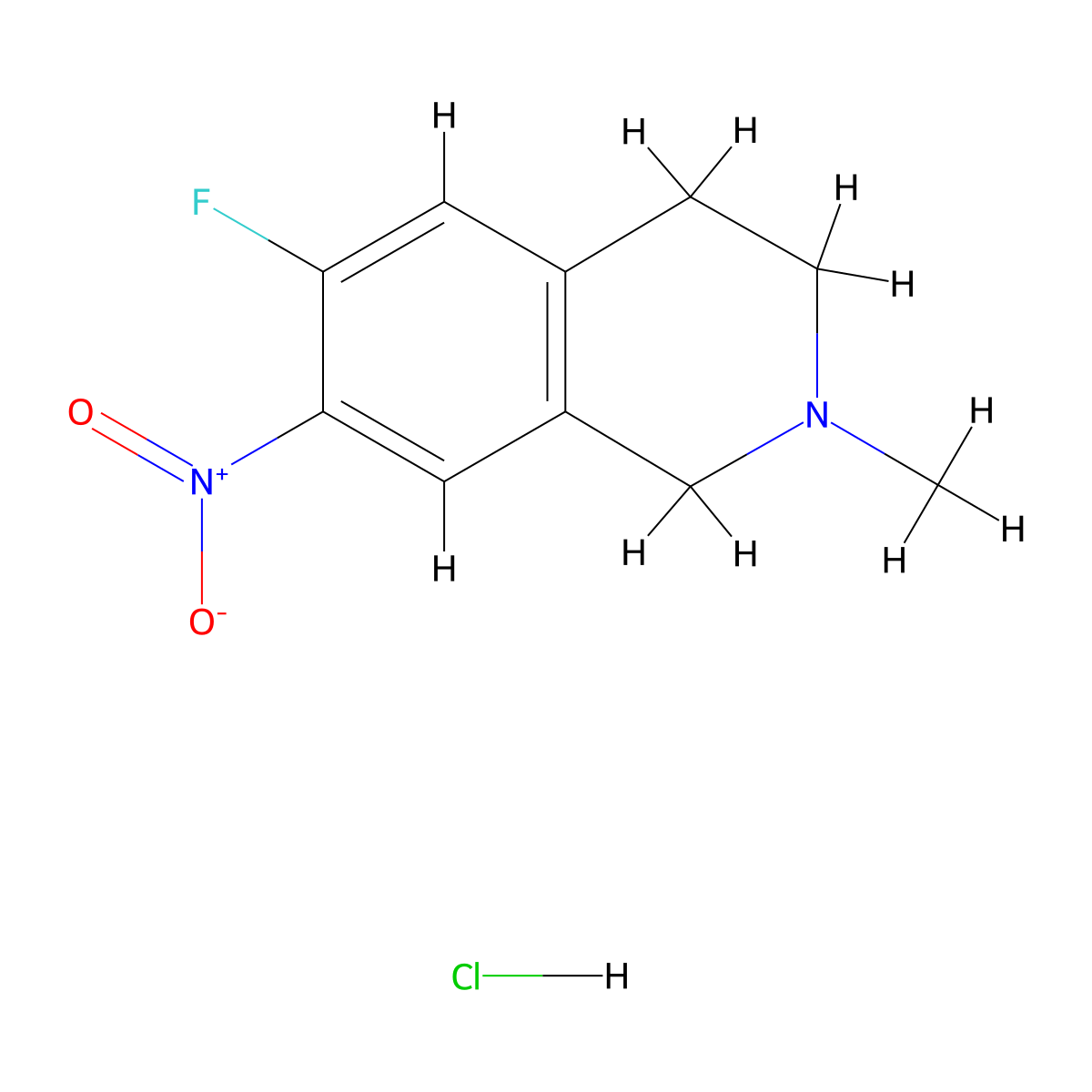 6-Fluoro-2-methyl-7-nitro-1,2,3,4-tetrahydroisoquinoline hydrochloride molecular structure, CAS 3017232-36-6