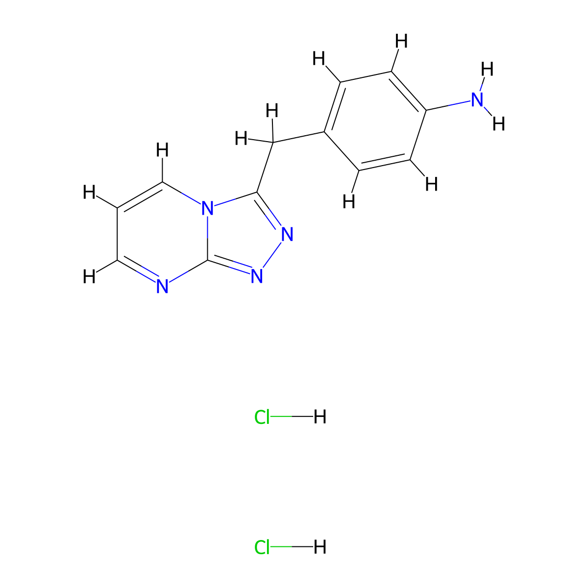 4-({[1,2,4]Triazolo[4,3-a]pyrimidin-3-yl}methyl)aniline dihydrochloride molecular structure, CAS 3017232-39-9