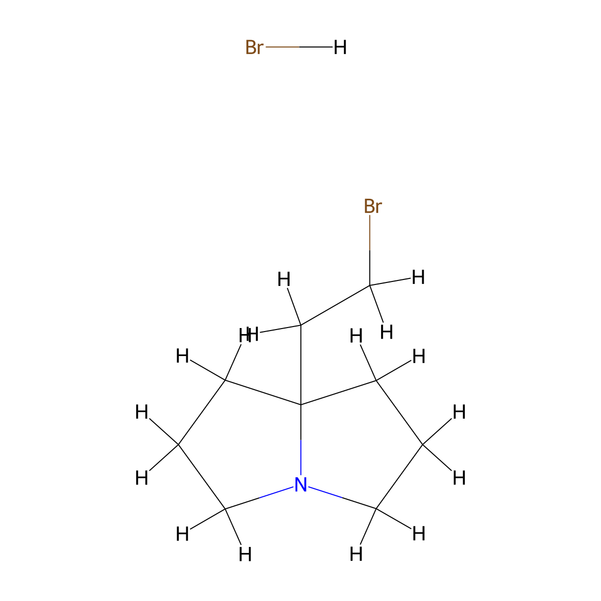 7a-(2-bromoethyl)-hexahydro-1H-pyrrolizine hydrobromide molecular structure, CAS 3017232-63-9