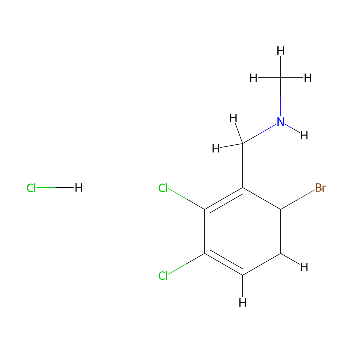 [(6-Bromo-2,3-dichlorophenyl)methyl](methyl)amine hydrochloride molecular structure, CAS 3017232-65-1