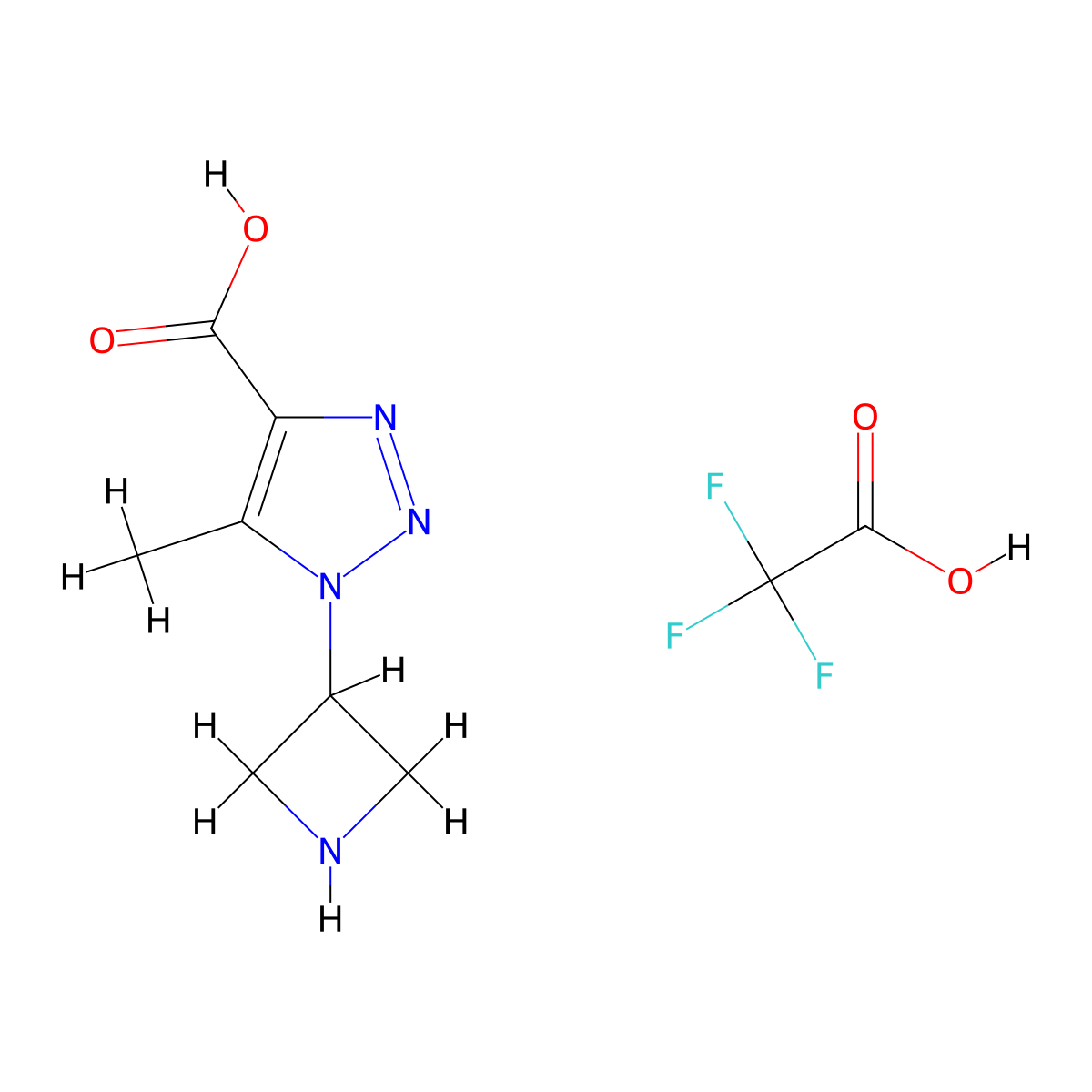 1-(azetidin-3-yl)-5-methyl-1H-1,2,3-triazole-4-carboxylic acid, trifluoroacetic acid molecular structure, CAS 3017232-72-0