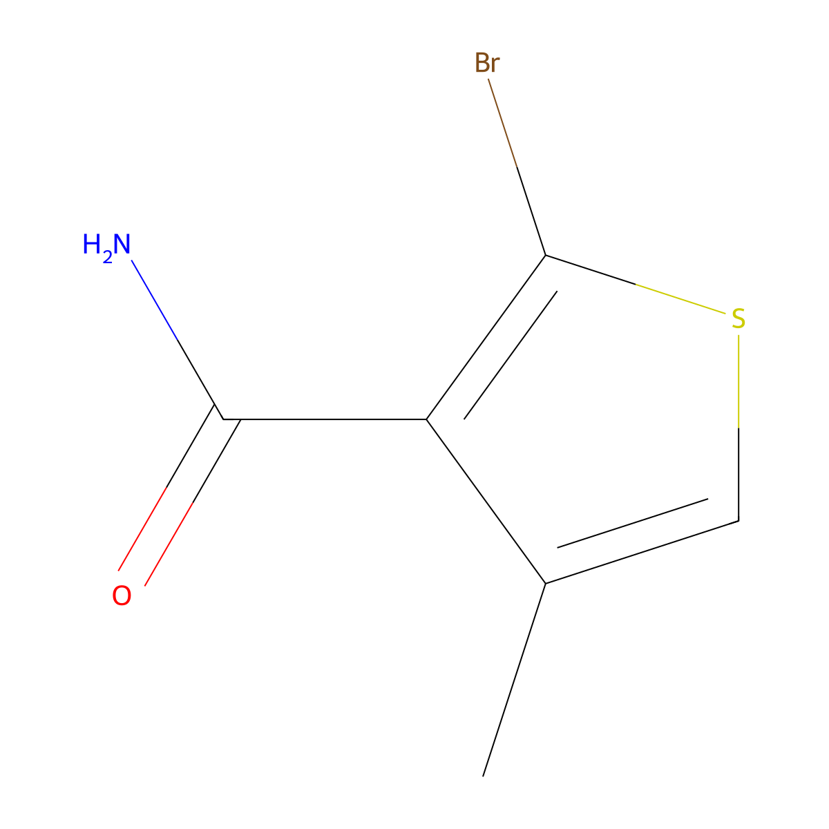 2-Bromo-4-methylthiophene-3-carboxamide molecular structure, CAS 3017232-73-1