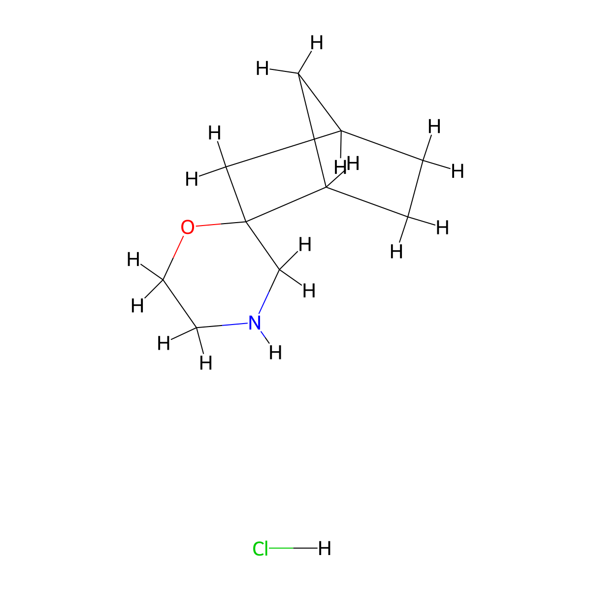 Spiro[bicyclo[2.2.1]heptane-2,2'-morpholine] hydrochloride molecular structure, CAS 3017232-79-7