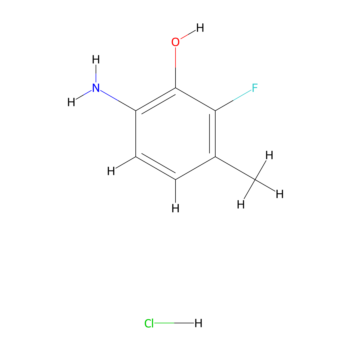 6-Amino-2-fluoro-3-methylphenol hydrochloride molecular structure, CAS 3017232-80-0