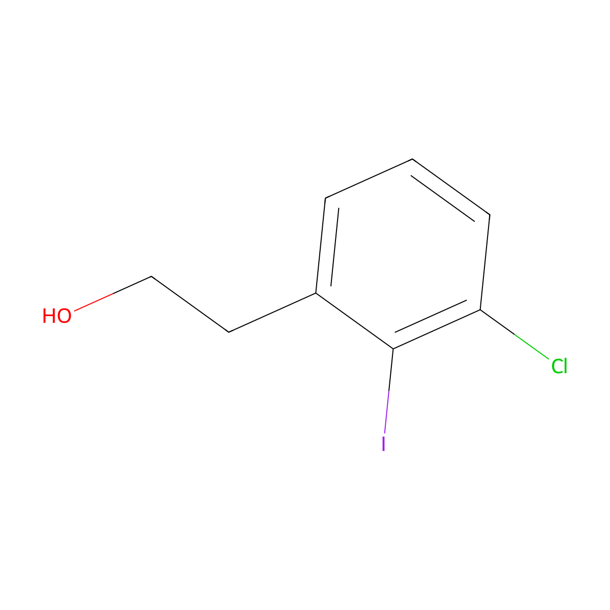 2-(3-Chloro-2-iodophenyl)ethan-1-ol molecular structure, CAS 3017232-81-1