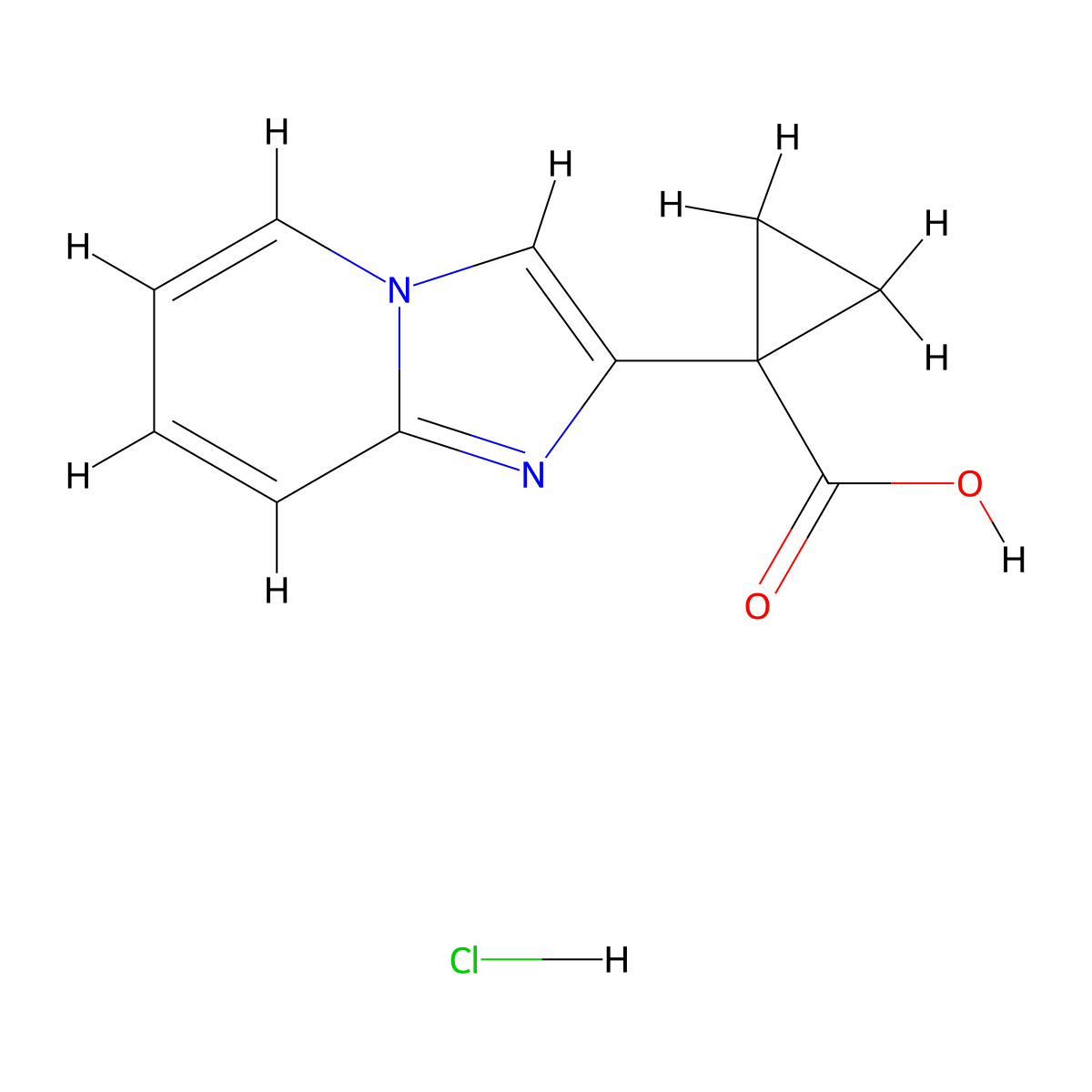 1-{Imidazo[1,2-a]pyridin-2-yl}cyclopropane-1-carboxylic acid hydrochloride molecular structure, CAS 3017232-88-8