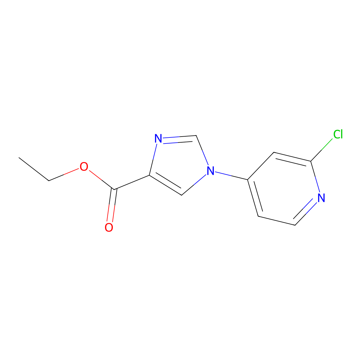 ethyl 1-(2-chloropyridin-4-yl)-1H-imidazole-4-carboxylate molecular structure, CAS 3017232-90-2
