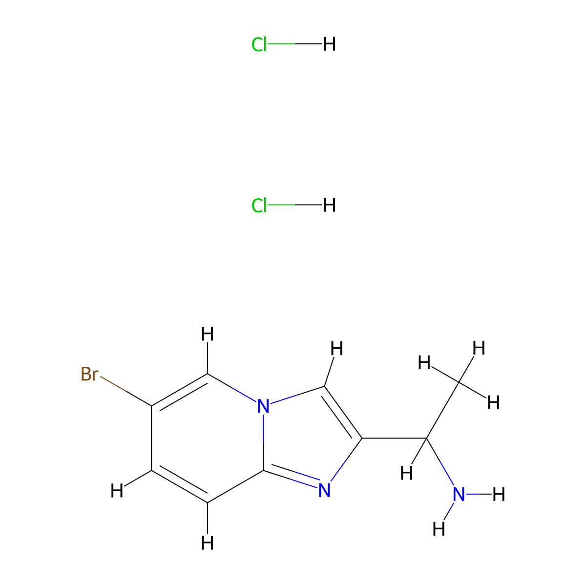 1-(6-Bromoimidazo[1,2-a]pyridin-2-yl)ethanamine;dihydrochloride molecular structure, CAS 3017232-96-8