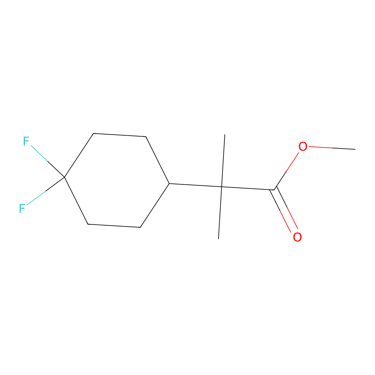 Methyl 2-(4,4-difluorocyclohexyl)-2-methylpropanoate molecular structure, CAS 3017232-99-1