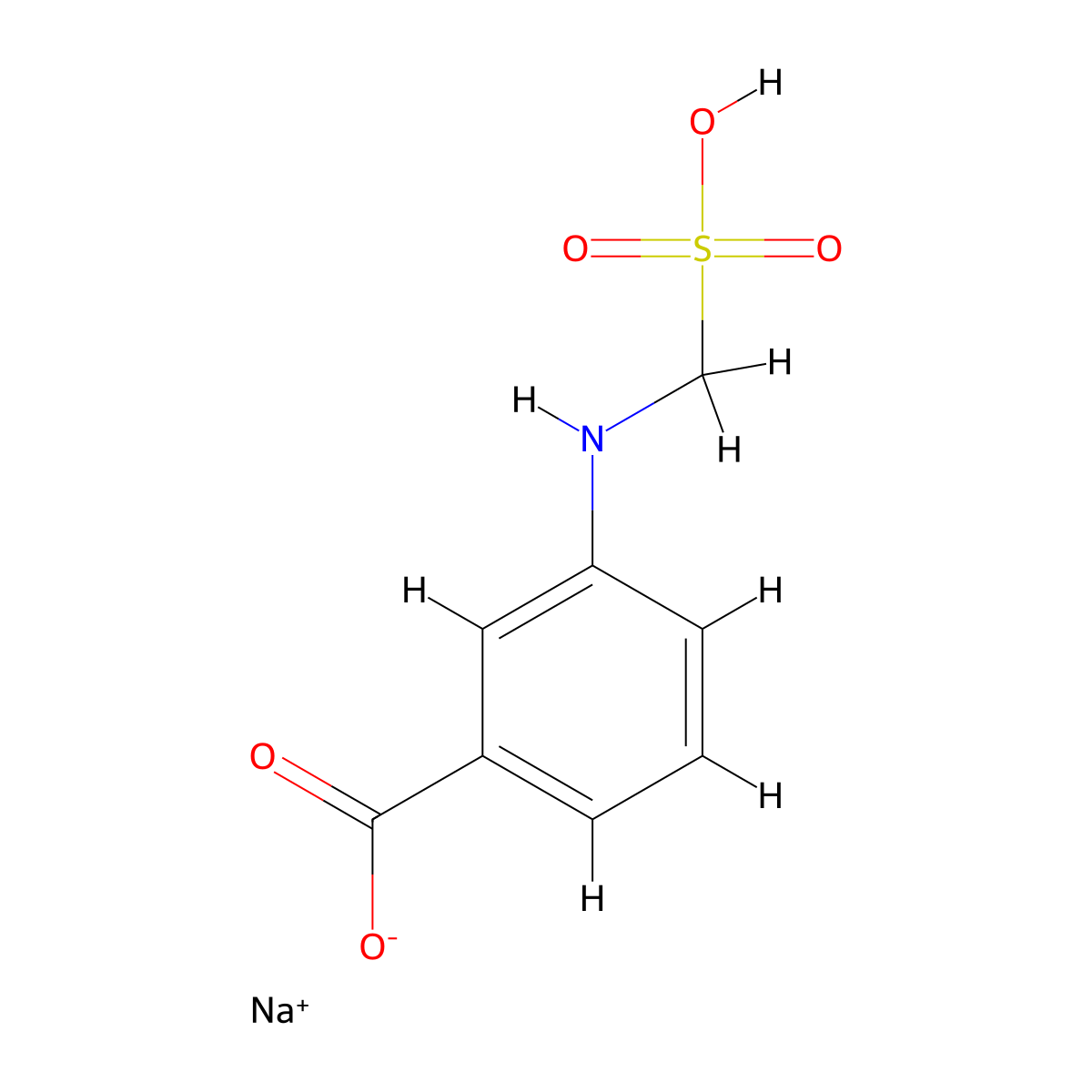 Sodium 3-(sulfomethylamino)benzoate molecular structure, CAS 3017233-01-8
