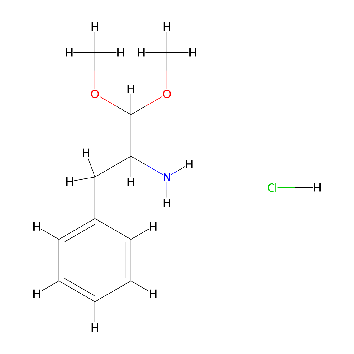 1,1-Dimethoxy-3-phenylpropan-2-amine hydrochloride molecular structure, CAS 3017233-02-9
