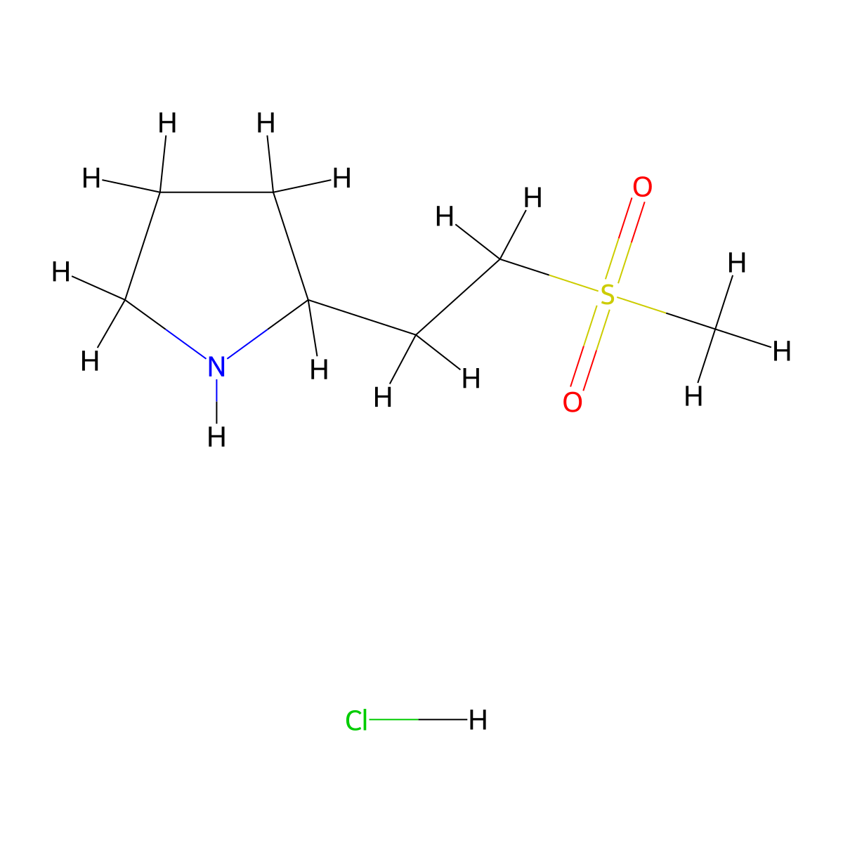 2-(2-Methanesulfonylethyl)pyrrolidine hydrochloride molecular structure, CAS 3017233-05-2