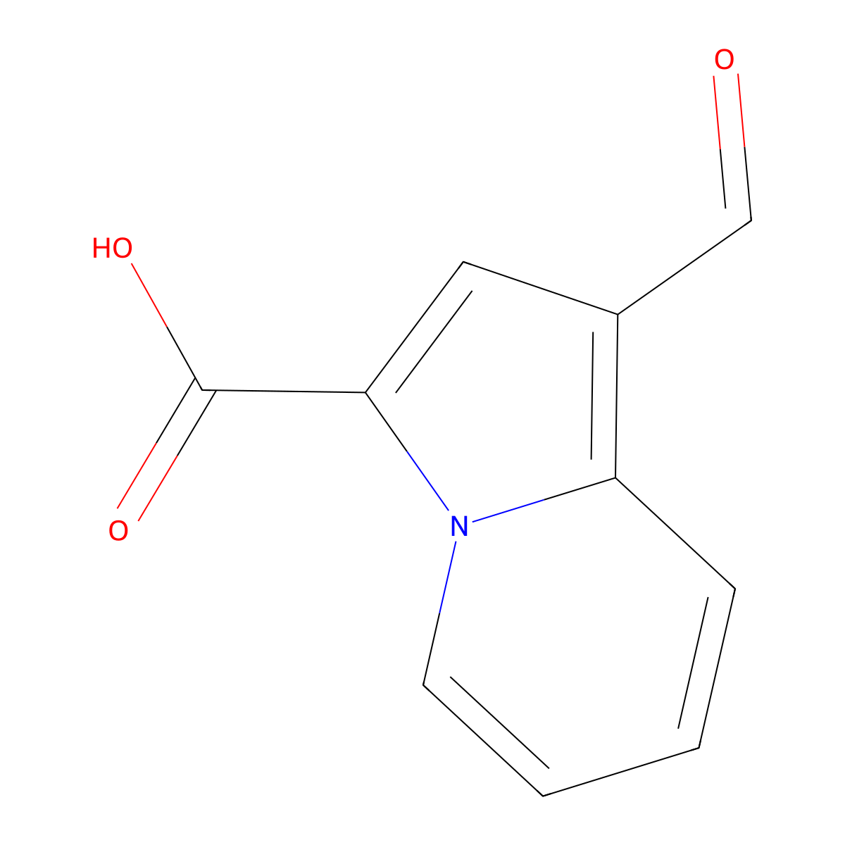 1-Formylindolizine-3-carboxylic acid molecular structure, CAS 3017233-09-6
