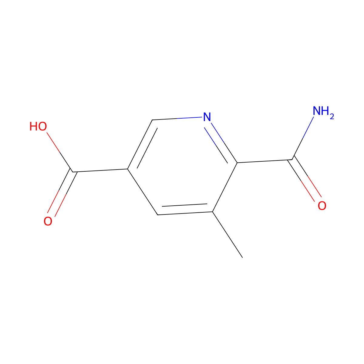 6-Carbamoyl-5-methylpyridine-3-carboxylic acid molecular structure, CAS 3017233-17-6