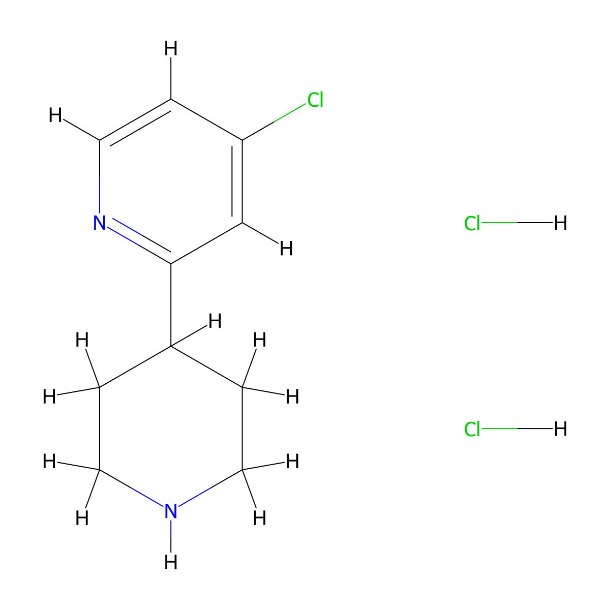 4-Chloro-2-(piperidin-4-yl)pyridine dihydrochloride molecular structure, CAS 3017233-28-9