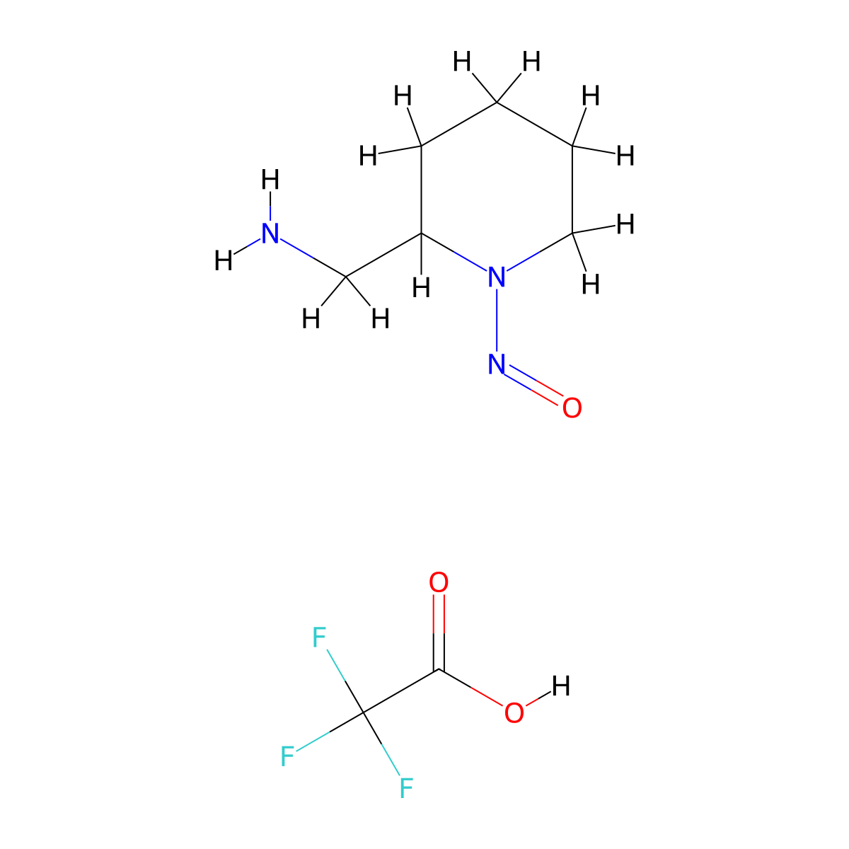 1-(1-Nitrosopiperidin-2-yl)methanamine, trifluoroacetic acid molecular structure, CAS 3017233-40-5