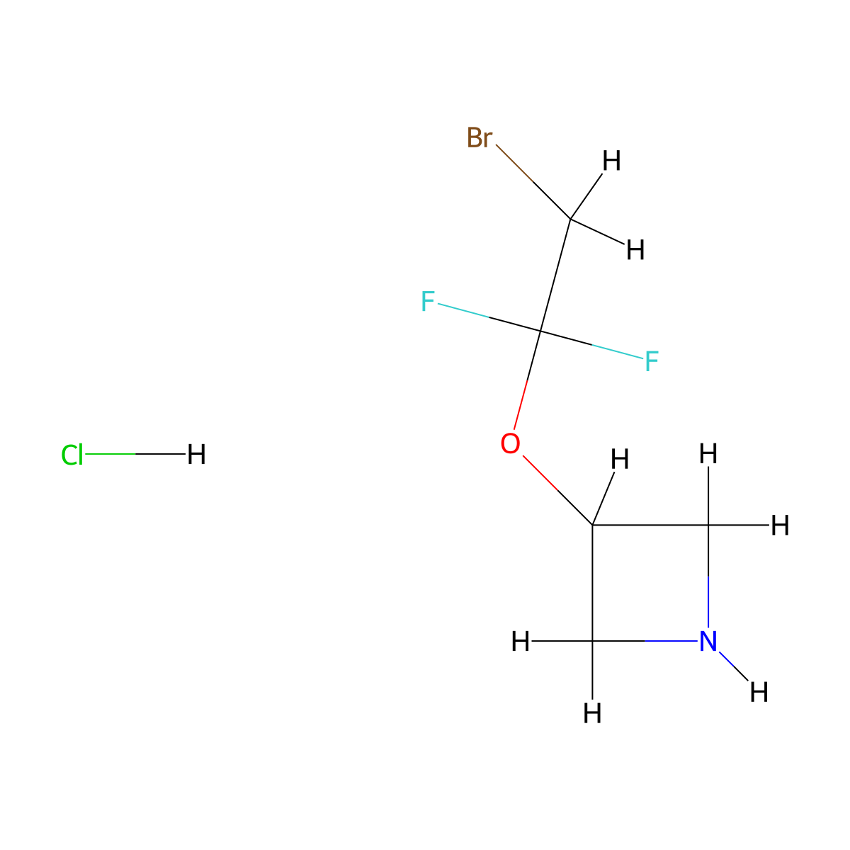 3-(2-Bromo-1,1-difluoroethoxy)azetidine hydrochloride molecular structure, CAS 3017233-45-0