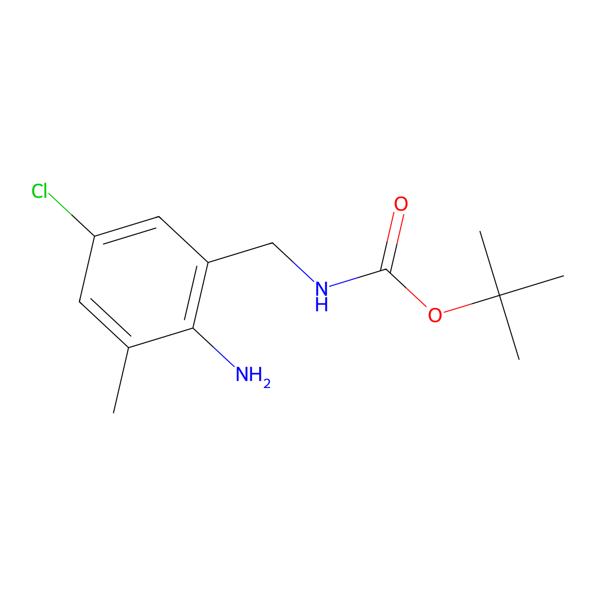 tert-butyl N-[(2-amino-5-chloro-3-methylphenyl)methyl]carbamate molecular structure, CAS 3017233-50-7