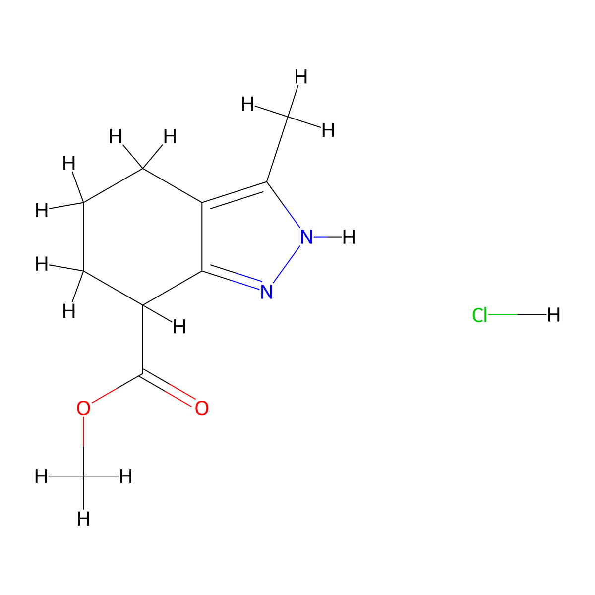 methyl 3-methyl-4,5,6,7-tetrahydro-2H-indazole-7-carboxylate;hydrochloride molecular structure, CAS 3017233-57-4