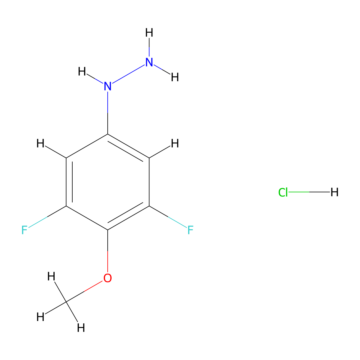 (3,5-Difluoro-4-methoxyphenyl)hydrazine hydrochloride molecular structure, CAS 3017233-61-0
