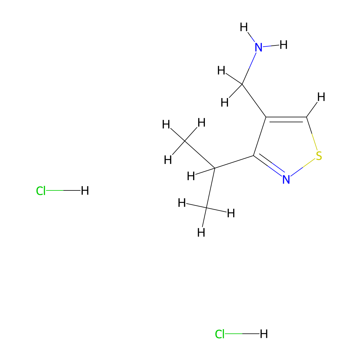 1-[3-(Propan-2-yl)-1,2-thiazol-4-yl]methanamine dihydrochloride molecular structure, CAS 3017233-65-4