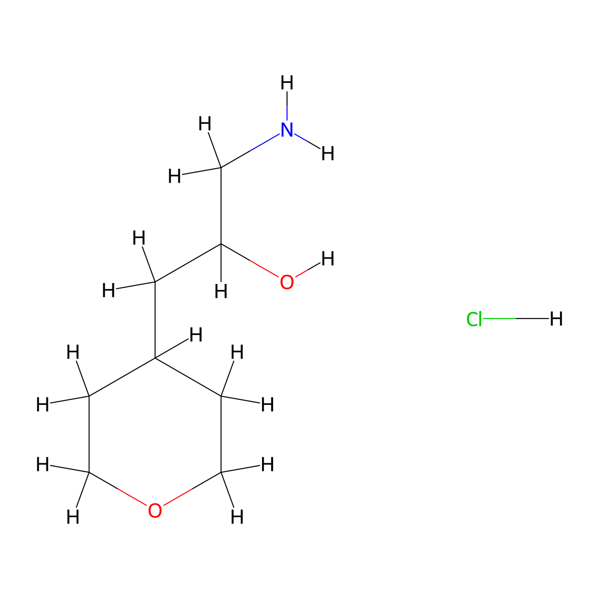 1-Amino-3-(oxan-4-yl)propan-2-ol hydrochloride molecular structure, CAS 3017233-66-5