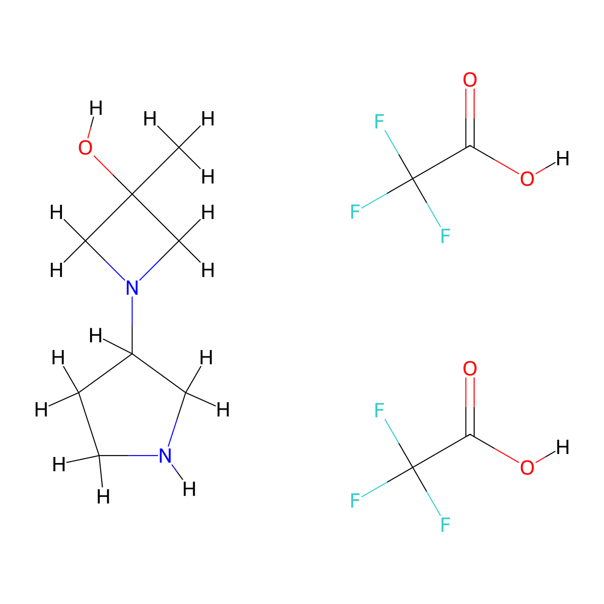 3-Methyl-1-(pyrrolidin-3-YL)azetidin-3-OL bis(2,2,2-trifluoroacetate) molecular structure, CAS 3017233-67-6