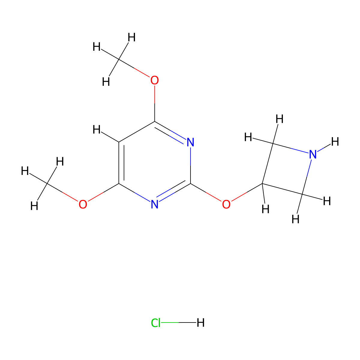 2-(Azetidin-3-yloxy)-4,6-dimethoxypyrimidine hydrochloride molecular structure, CAS 3017241-98-1