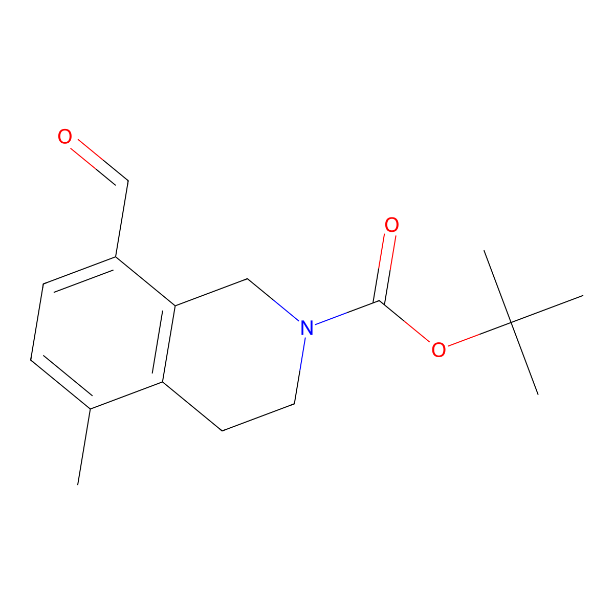Tert-butyl 8-formyl-5-methyl-1,2,3,4-tetrahydroisoquinoline-2-carboxylate molecular structure, CAS 3017242-04-2