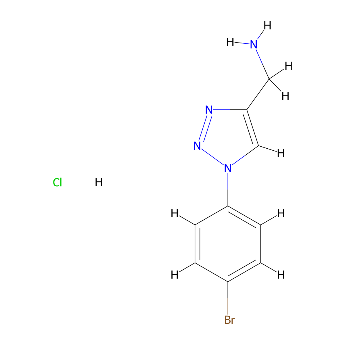 1-[1-(4-bromophenyl)-1H-1,2,3-triazol-4-yl]methanamine hydrochloride molecular structure, CAS 3017242-05-3