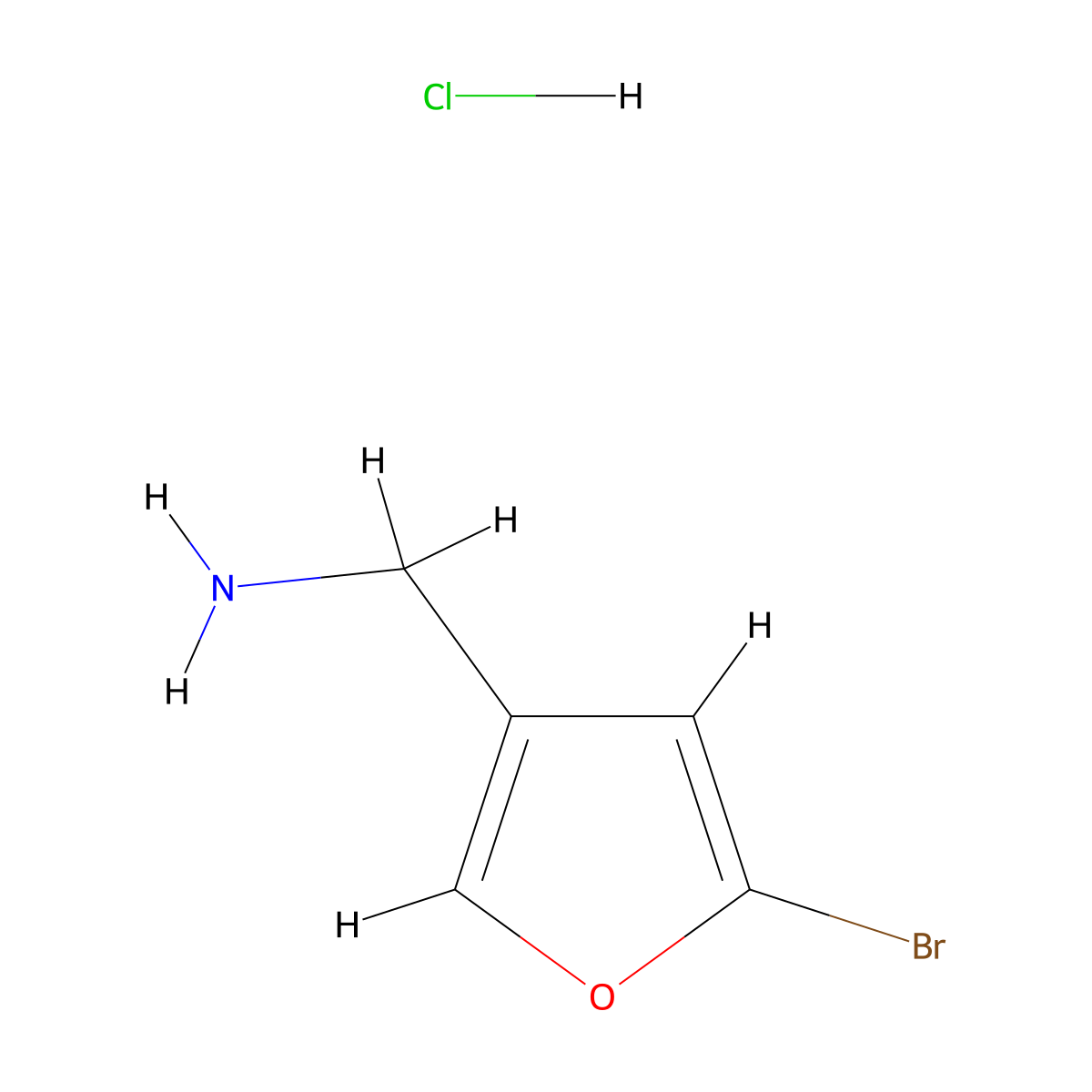 (5-Bromofuran-3-yl)methanamine;hydrochloride molecular structure, CAS 3017242-25-7