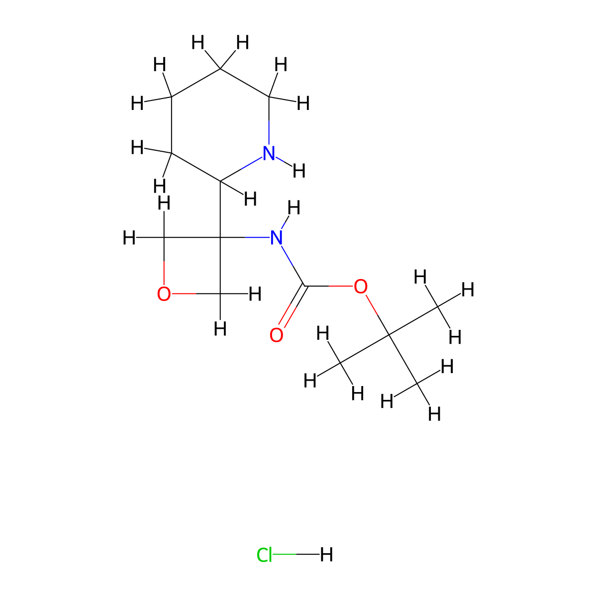 tert-butyl N-[3-(piperidin-2-yl)oxetan-3-yl]carbamate hydrochloride molecular structure, CAS 3017242-28-0